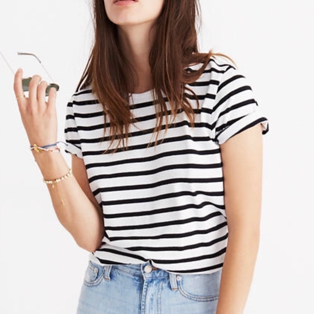 Madewell Striped Tie-Back T-shirt